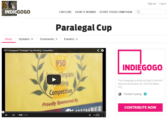 The Paralegal Cup Campaign on IndieGoGo
