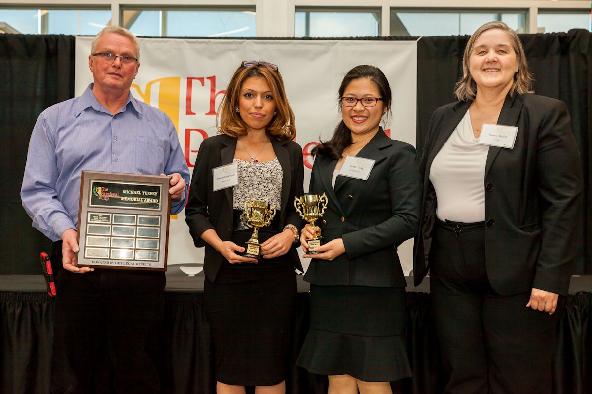 Jenous Lorestani and Cathy Tang - Seneca College, 2015 Paralegal Cup Michael Turvey Finalists